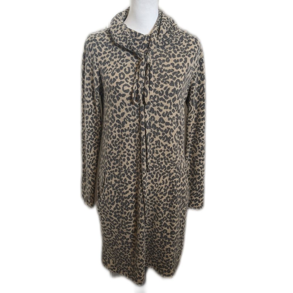 First Love by Lovelyn soft animal print cowl neck tie neck dress w/ pockets - S